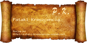 Pataki Kreszcencia névjegykártya